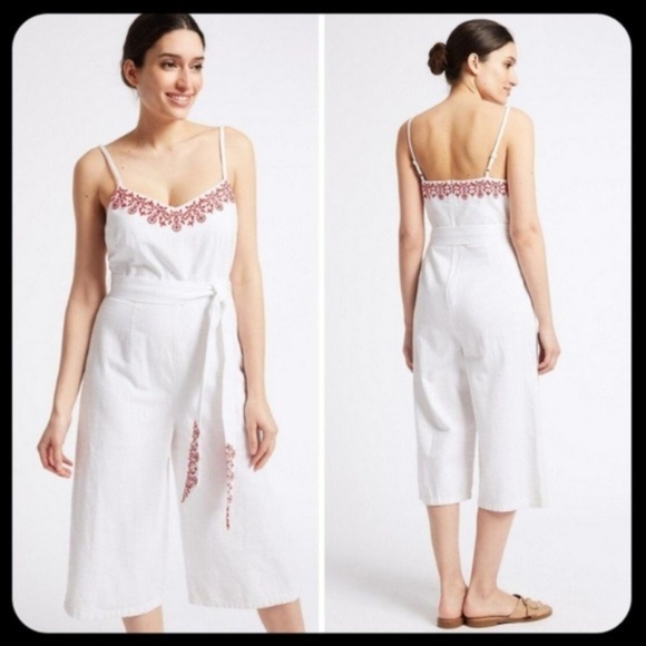 Marks & Spencer Pants - Marks & Spencer Embroidered Culotte Jumpsuit